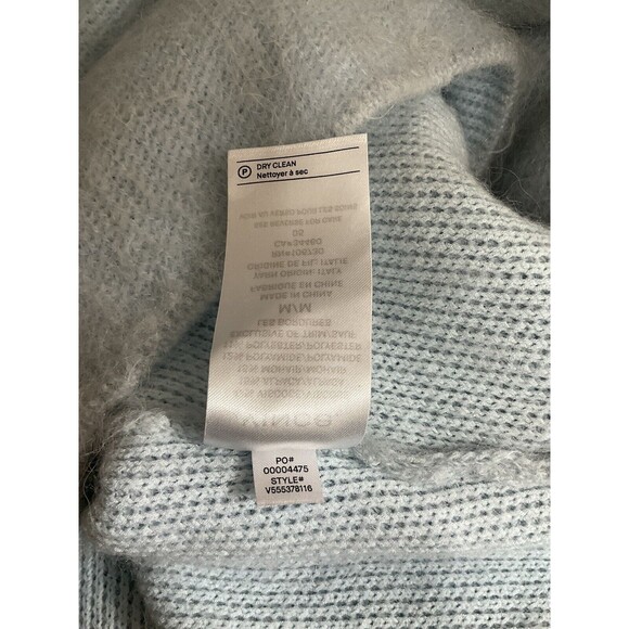 Vince Womens Alpaca Mohair Blend Fuzzy Sweater M Blue Preppy Minimalist *FLAW* - Picture 5 of 6